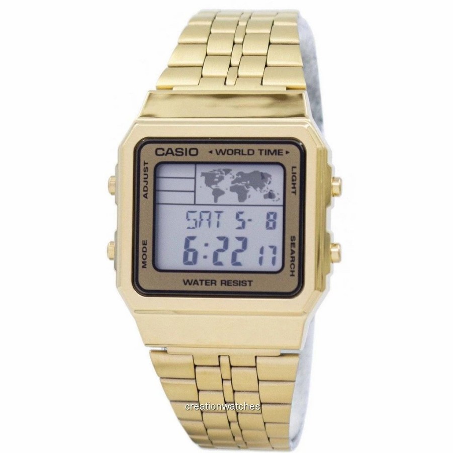 Menn Casio  | Casio Alarm World Time Digital A500Wga-9Df Herreklokke