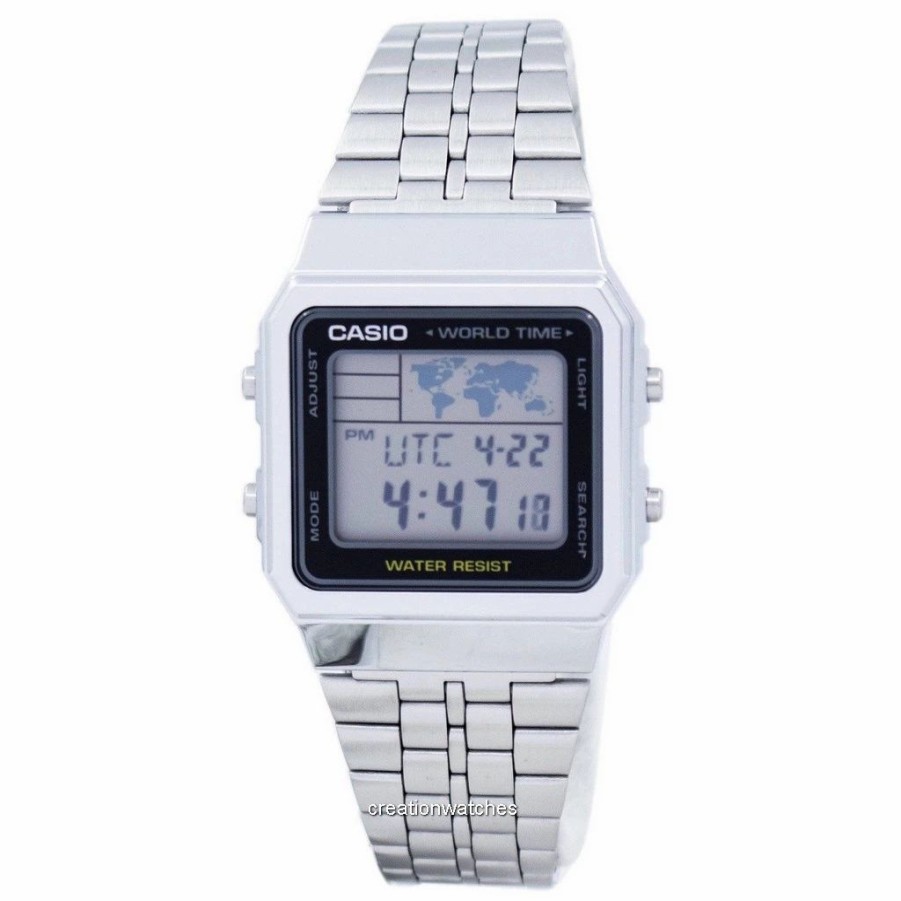 Menn Casio  | Casio Alarm World Time Digital A500Wa-1Df Herreklokke